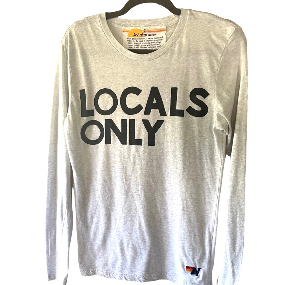 Aviator Nation Locals Only Long Sleeve T-shirt Size Small